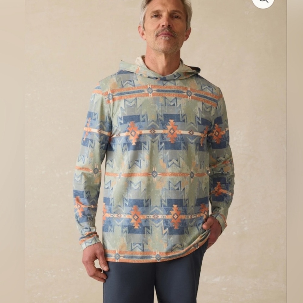 Faherty Native Designed by Doug Good Feather Shorelite UPF Hoodie Daybreak Star